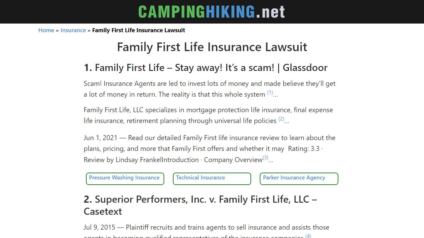 Top 10 FAMILY FIRST LIFE INSURANCE LAWSUIT Answers - CampingHiking.net