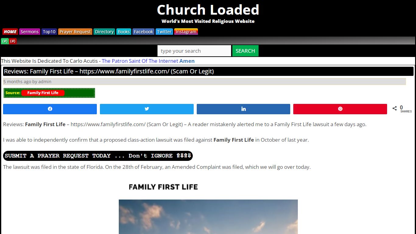 Reviews: Family First Life - Church Loaded